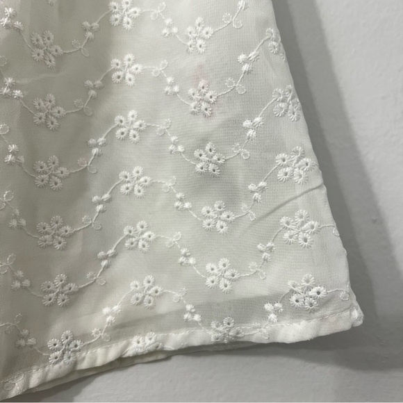 Misguided White Eyelet A-line Mini Skirt Petite 2 Cottagecore Coquette Fairycore - Picture 2 of 7